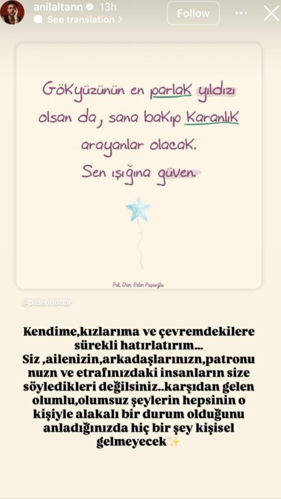 Anıl Altan Instaram story