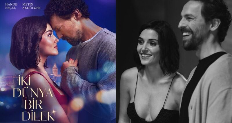 Plakat filmu İki Dünya Bir Dilek z Hande Erçel i Metinem Akdülgerem – premiera na Prime Video 25 listopada 2025